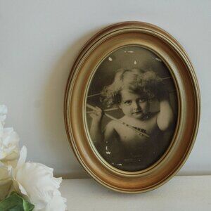 Vintage 1900s Framed Print, Cupid Awake, MB Parkinson, Pictorialism Photograph